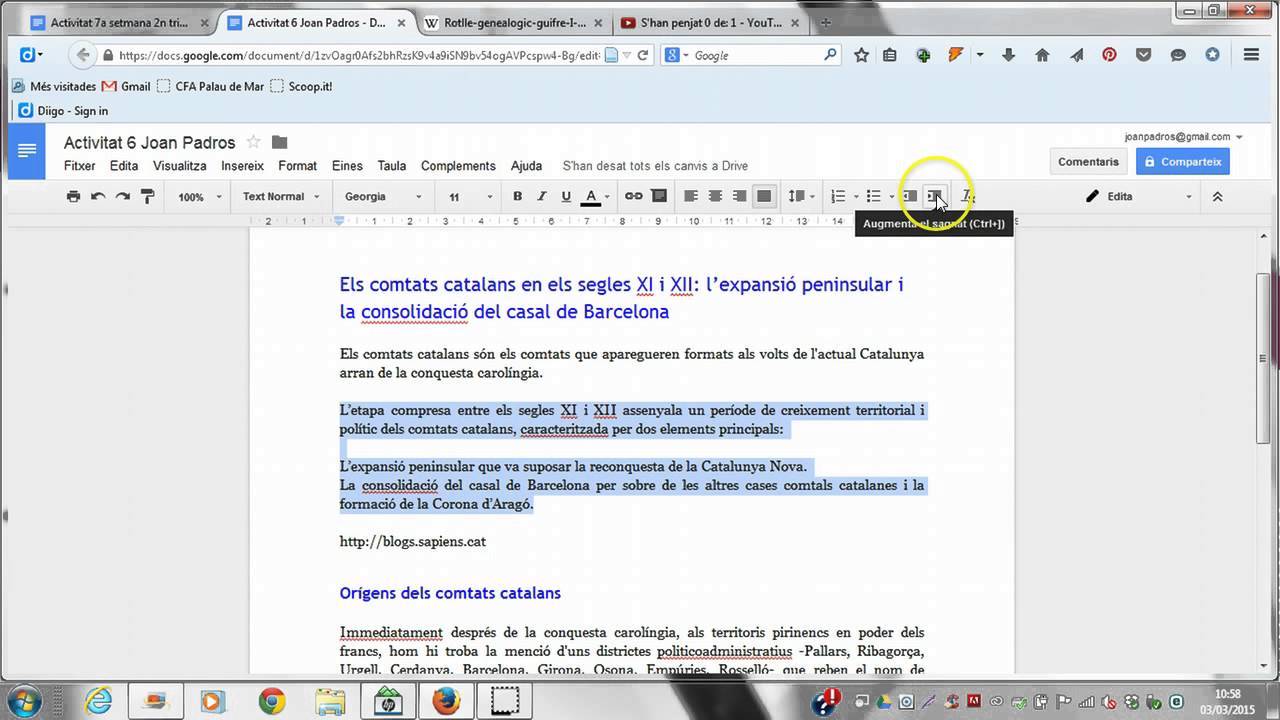 Edició de textos amb Google Docs de Joan Padrós Rodríguez