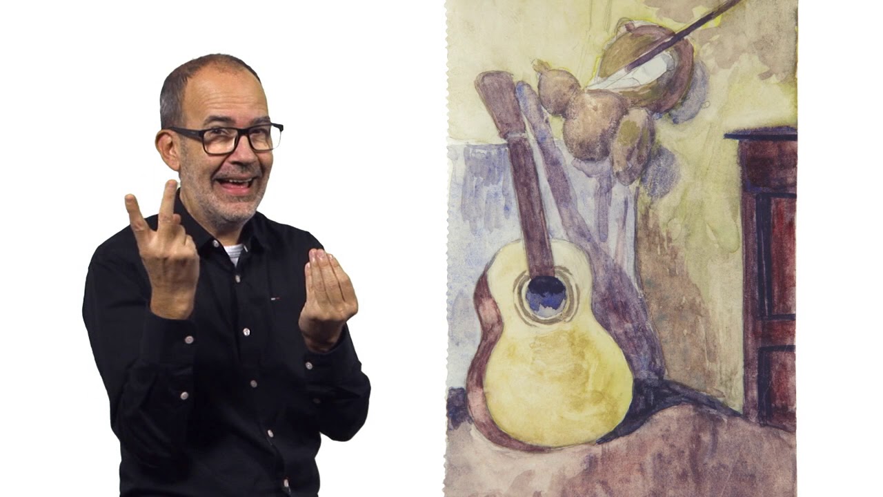Guitarra 1925 -1927, aquarel·la sobre paper de La Mirada Tàctil
