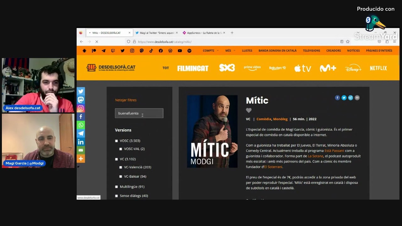 'Mític' 5 estrelles, 'Curraràs' 4 estrelles Vols mitja estrella Buenafuente de Desdelsofà