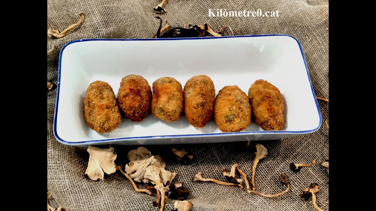 Croquetes de camagrocs i albergínia / Receptes de cuina de Kilometre0
