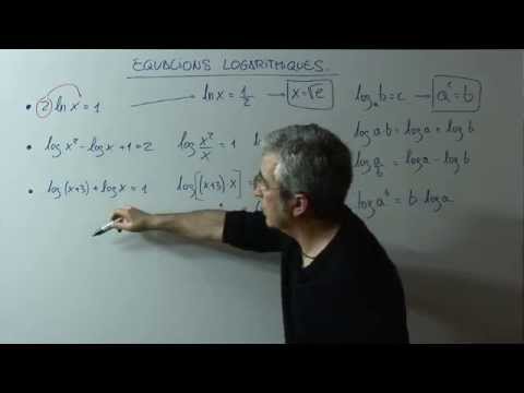 Equacions logarítmiques (aplicant les propietats dels logaritmes) - I - de Jacint Casademont