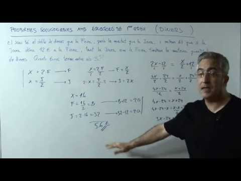 Resolució de problemes amb equació de 1er grau ( Diners ) de Xavi Mates
