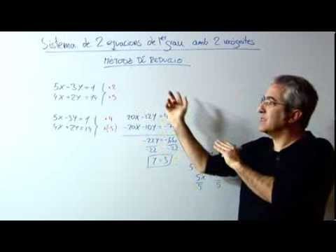 Sistema de 2 equacions de 1er grau ( Mètode Reducció II ) de Vicenç Cusí Cussó