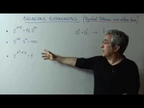 Equacions exponencials (igualant potències de la mateixa base) - II - de Xavi Mates