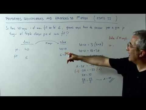 Resolució de problemes amb equació de 1er grau ( Edats II ) de Xavi Mates