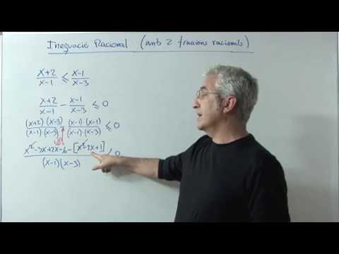 Inequació racional de 1er grau amb 2 fraccions algebraiques de Xavi Mates
