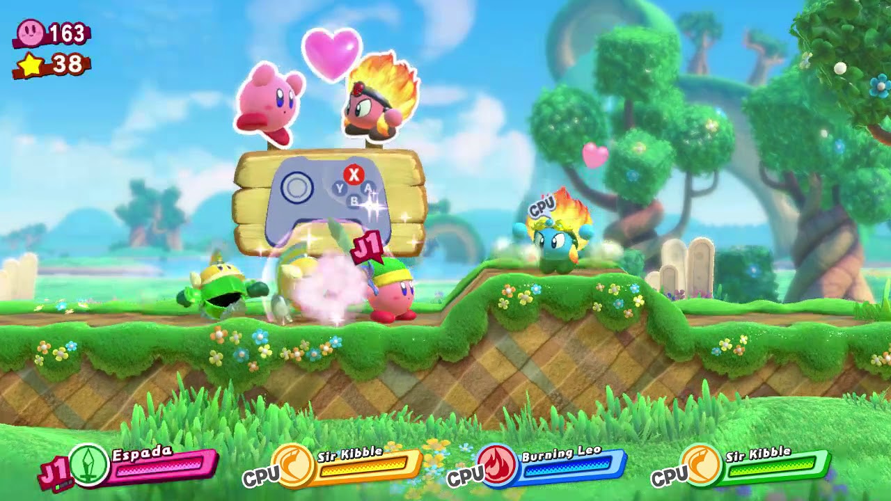 Kirby Star Allies! - Primera pantalla - Jardins Jade de alertajocs
