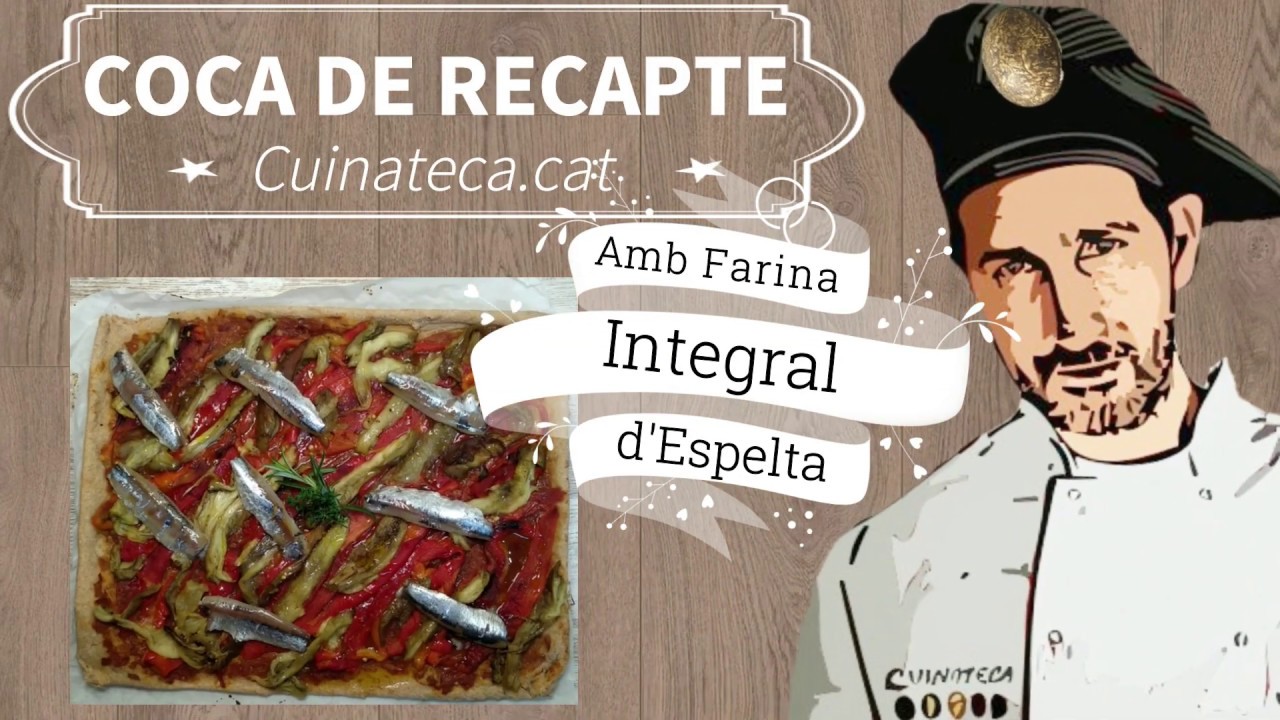 Coca de RECAPTE de Farina Integral d'ESPELTA amb ESCALIVADA i SARDINES Anxovades. de Cuinateca by Jordi Pey