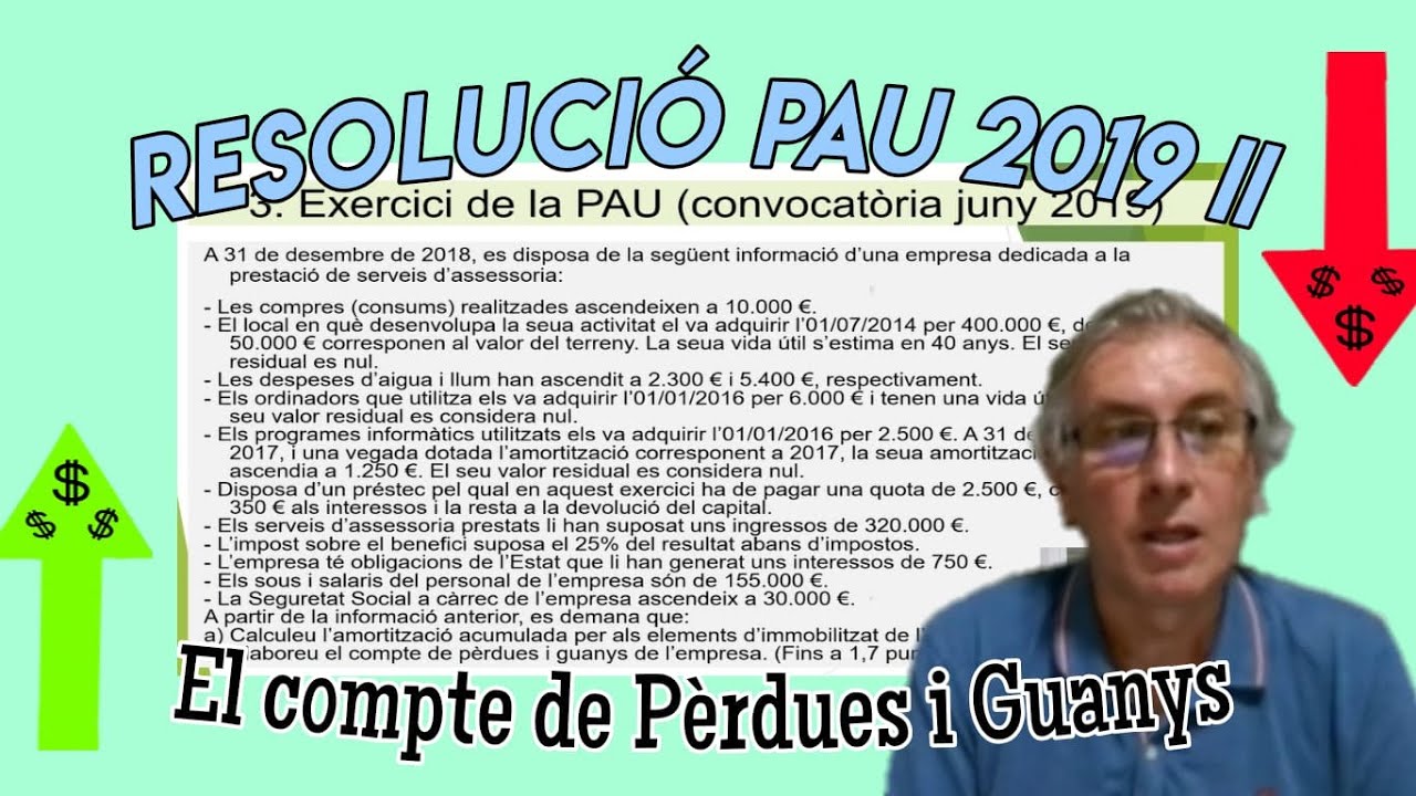 Examen #PAU Economia de l'empresa. Compte de Pèrdues i Guanys de Xboxers Catalans