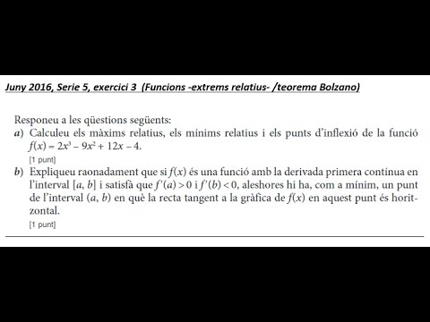 Juny 2016 Sèrie 5 exercici 3 (Funcions - Teorema de Bolzano) de Kokt3r