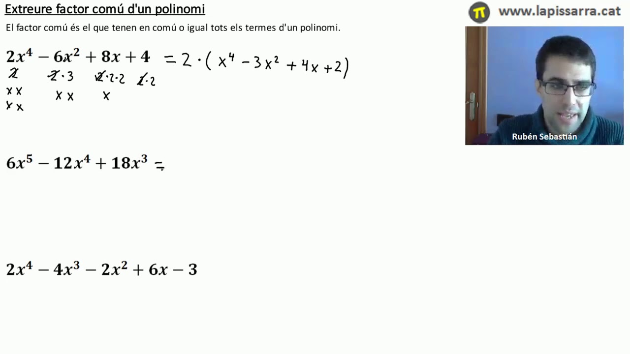 Extracció del factor comú d'un polinomi de La pissarra