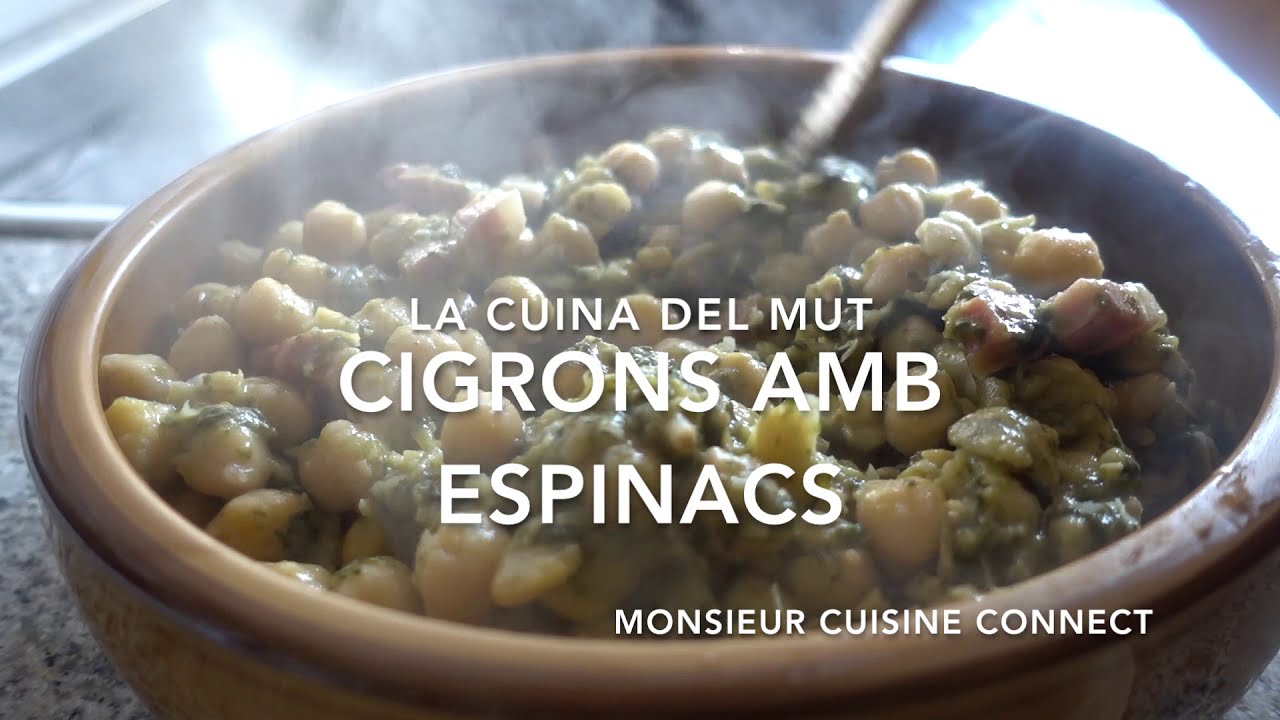 Cigrons amb espinacs - Garbanzos con espinacas - Monsieur Cuisine Connect de El cuiner mut