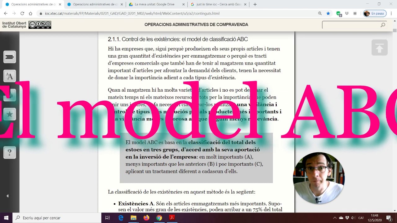 Model ABC i sistema JIT #economia #empresa #confinament de Francesc Nadal