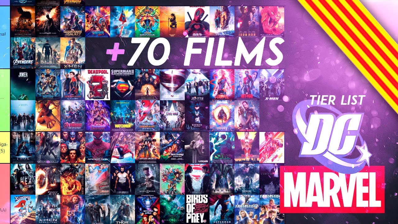 Tier List DC/Marvel +70 films pel·lícules de superherois 🤖 de Albert Fox