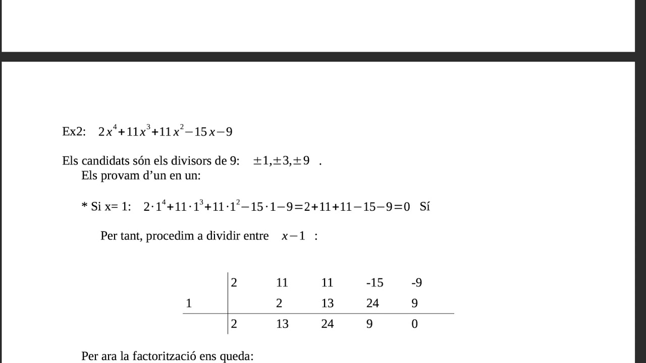 Factoritzacio de polinomis (2a part) de Jaume Lladó Jaume