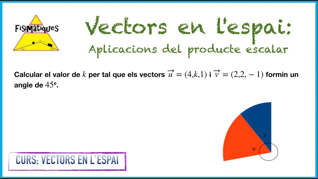 10.2. CURS VECTORS EN L'ESPAI. Aplicacions del producte escalar (Exercici 2) de Fisimatiques