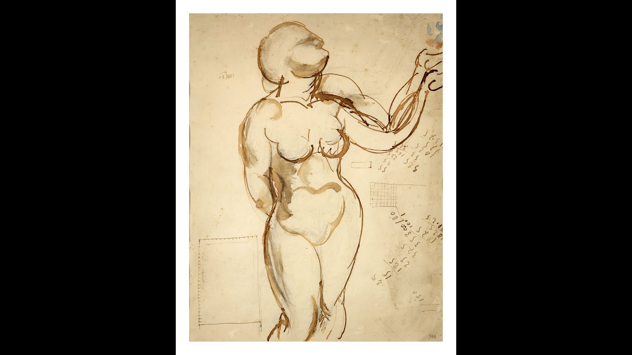 Nu femení 1925, dibuix a tinta sobre paper de La Mirada Tàctil