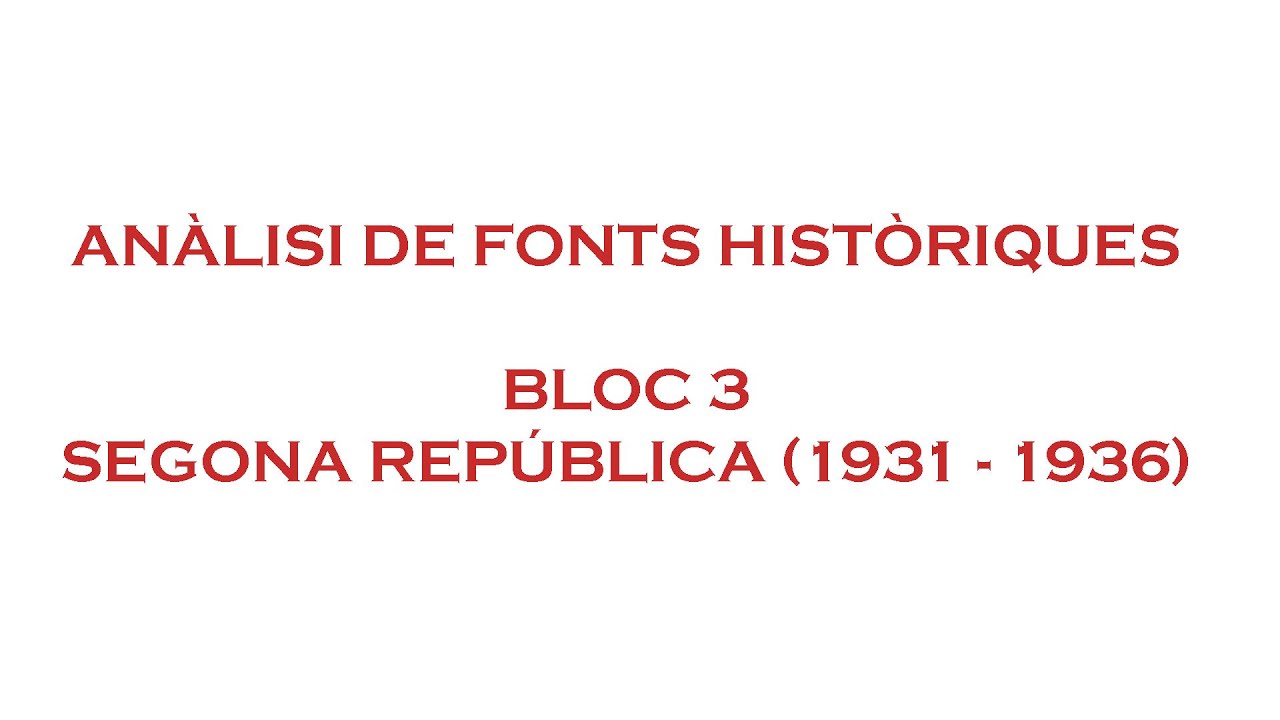 Fonts - Segona República (1931 - 1936) de SeleHistoria