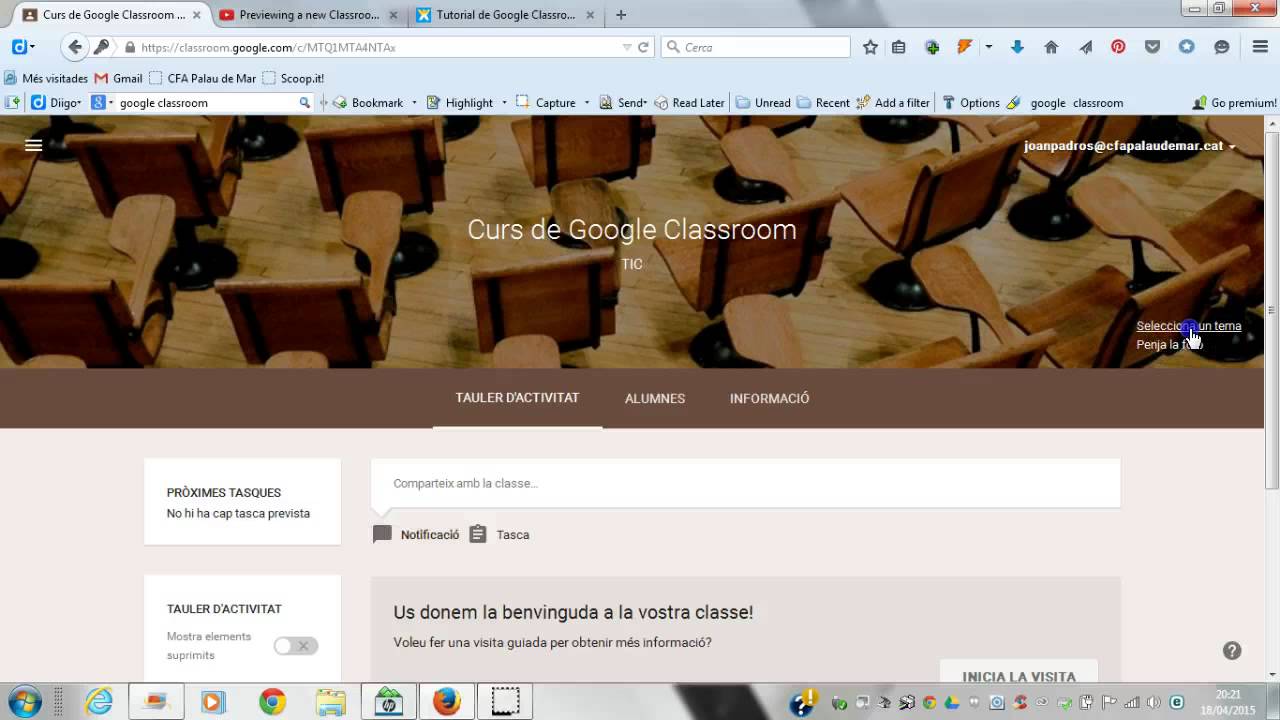 Creació d'una classe amb Google Classroom de Joan Padrós Rodríguez