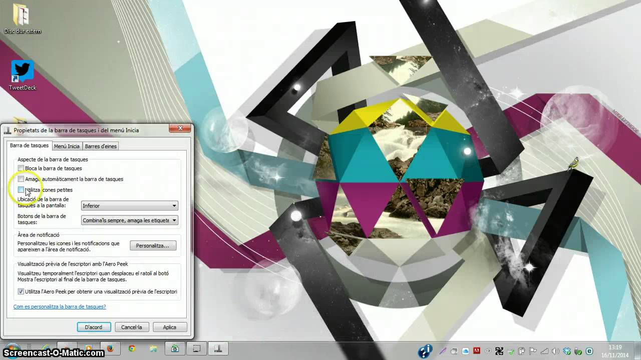 Configuració de la barra de tasques del Windows 7 de Joan Padrós Rodríguez