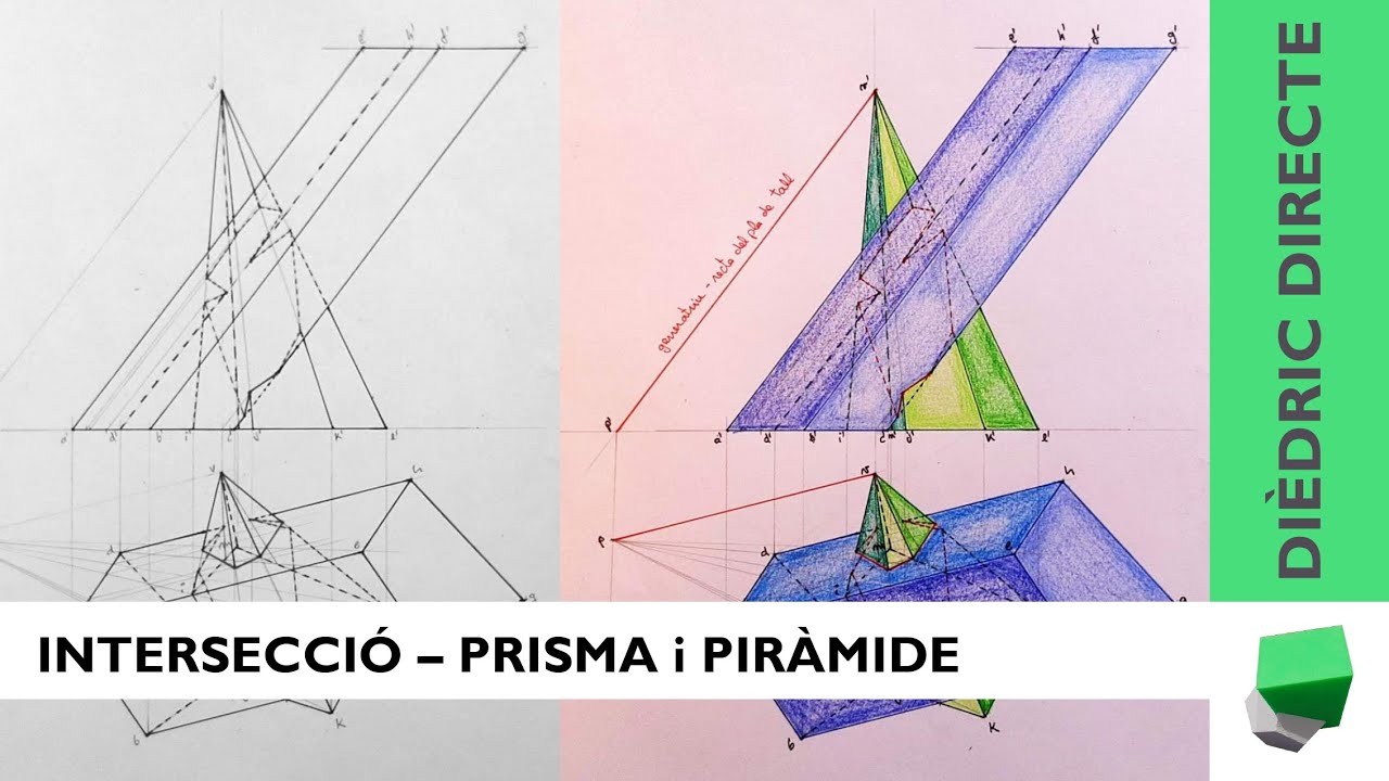 Intersecció entre un PRISMA i una PIRÀMIDE - Exercici 01 - Figures reglades de Josep Dibuix Tècnic IDC