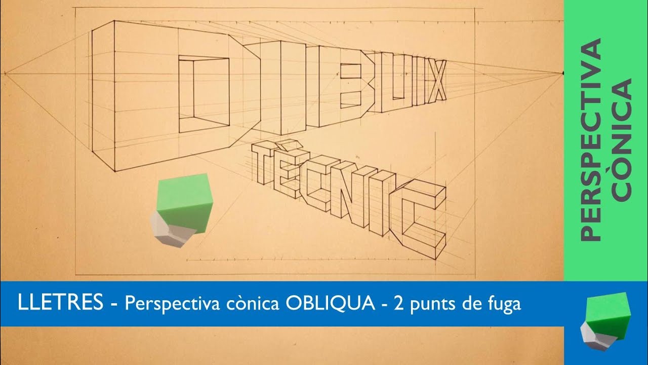 LLETRES en perspectiva cònica - DIBUIX TECNIC de Josep Dibuix Tècnic IDC
