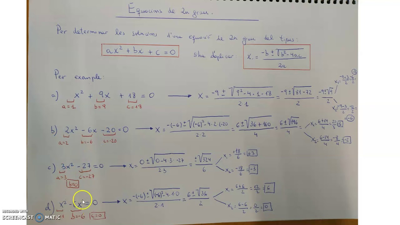 Equacions de 2n grau Fórmula de Germán Gil Gonell