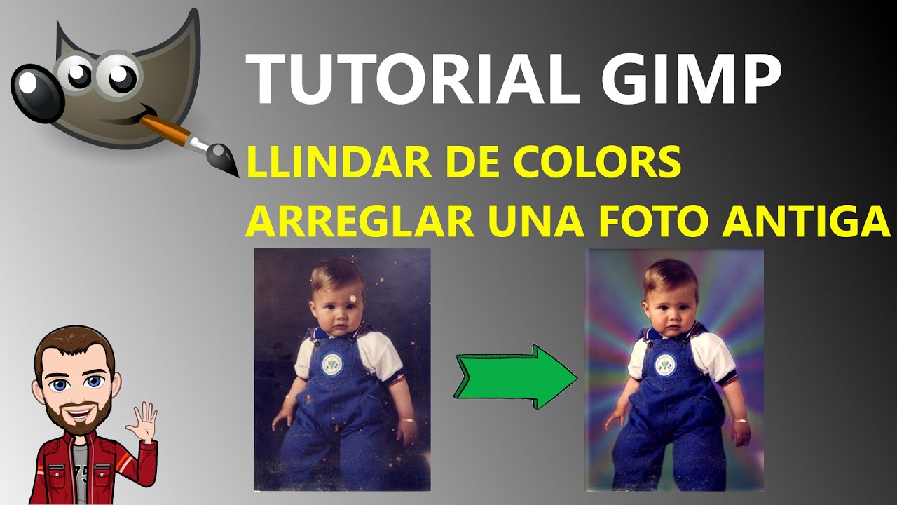 🎨 TUTORIAL GIMP: Arreglar una foto antiga - Eines clonar, cicatritza i llindar de colors de Manuel Rivas Zaballos