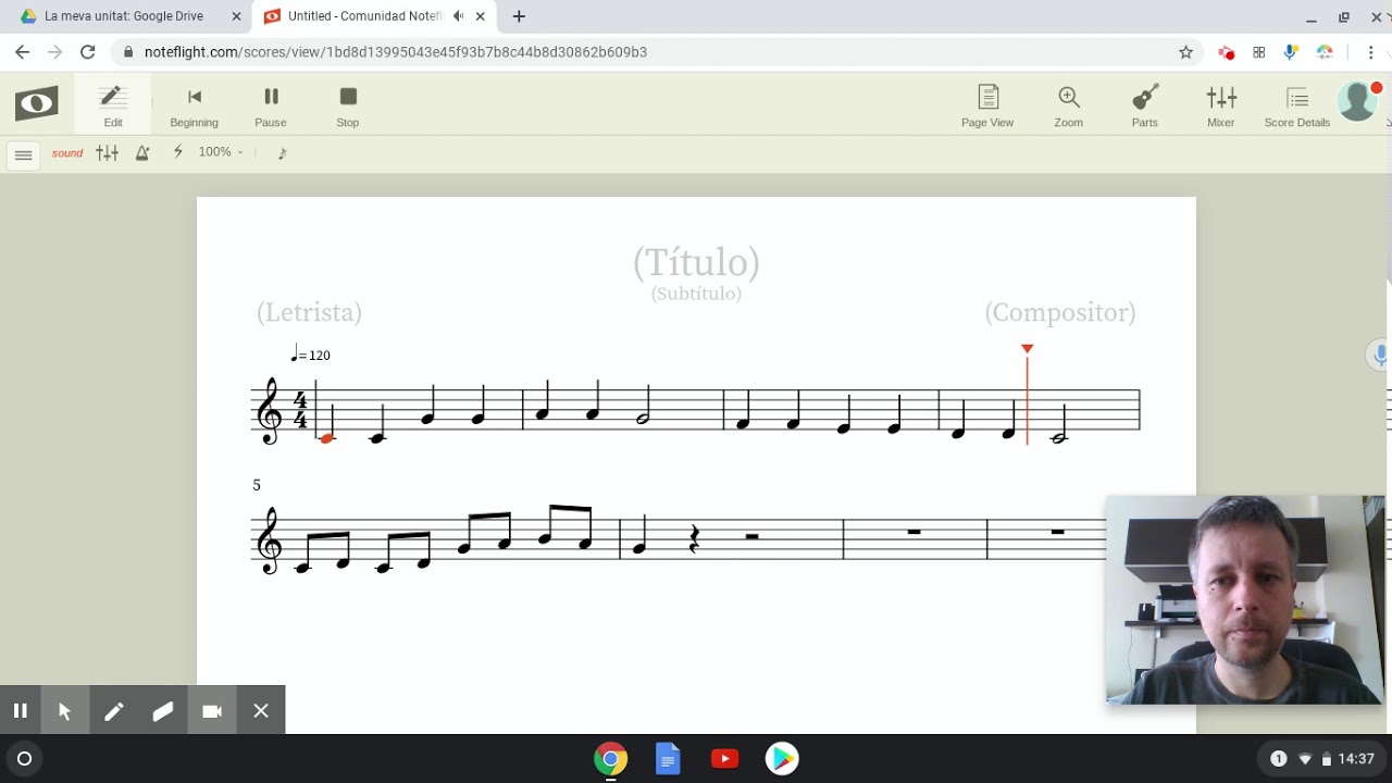 Tutorial variació amb Noteflight de Pere - Profe de Música