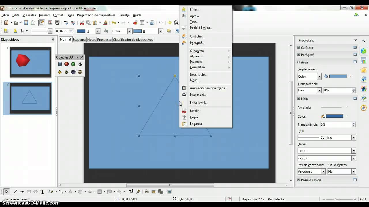 Objectes 3D en el LibreOffice Impress de Joan Padrós Rodríguez