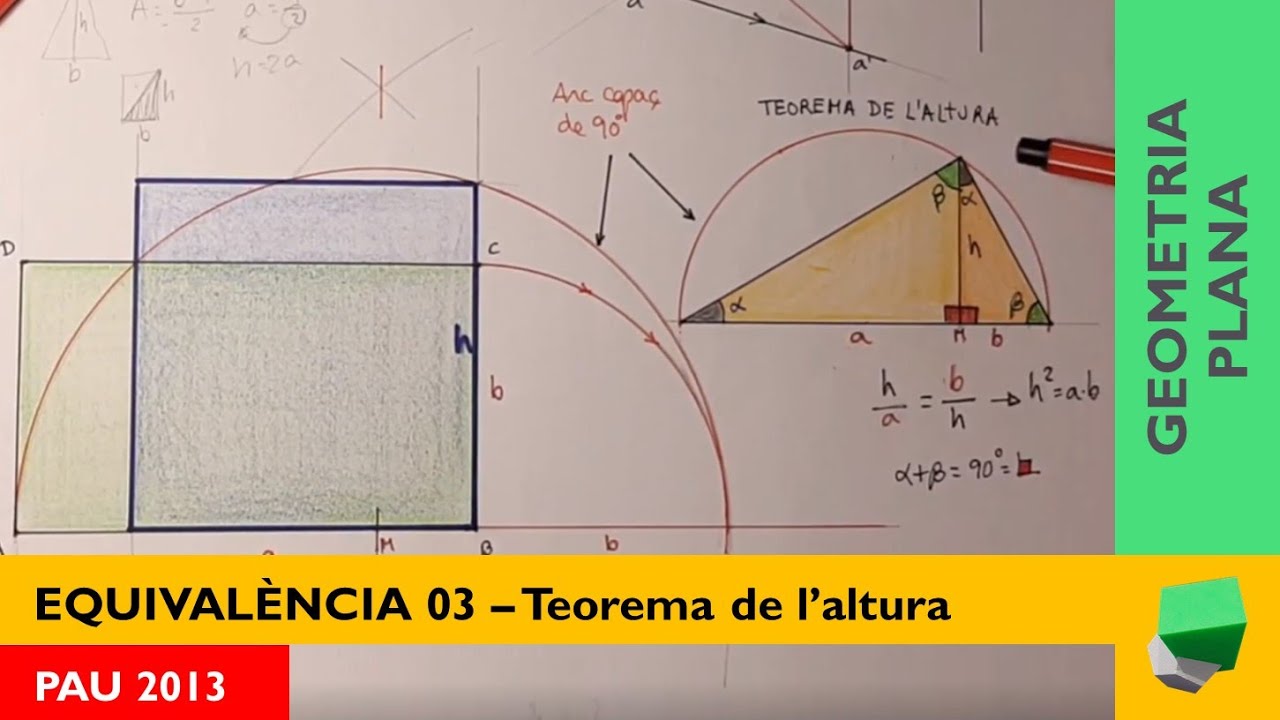 EQUIVALÈNCIA 03 - PAU 2013 - Teorema de l'altura - Transformar un Rectangle en Quadrat de Josep Dibuix Tècnic IDC