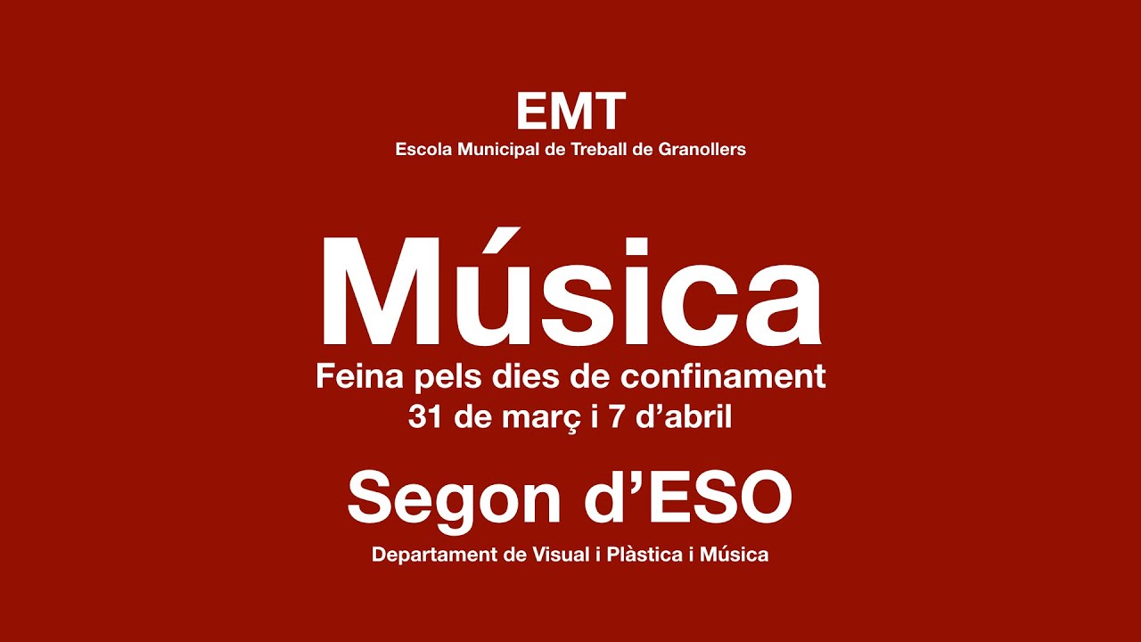 Feina de música de Segon d'ESO (31 de març i 7 d'abril) de Francesc Pascua