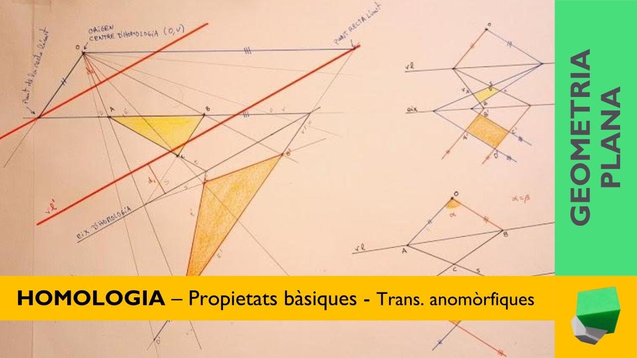 Propietats de l'HOMOLOGIA - Transformacions anamòrfiques - Teorema de Desargues - Geometria plana de Josep Dibuix Tècnic IDC