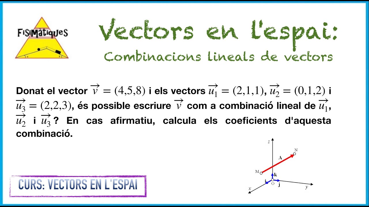 5.3. CURS VECTORS EN L'ESPAI. Combinacions lineals de vectors (Exercici 3) de Fisimatiques