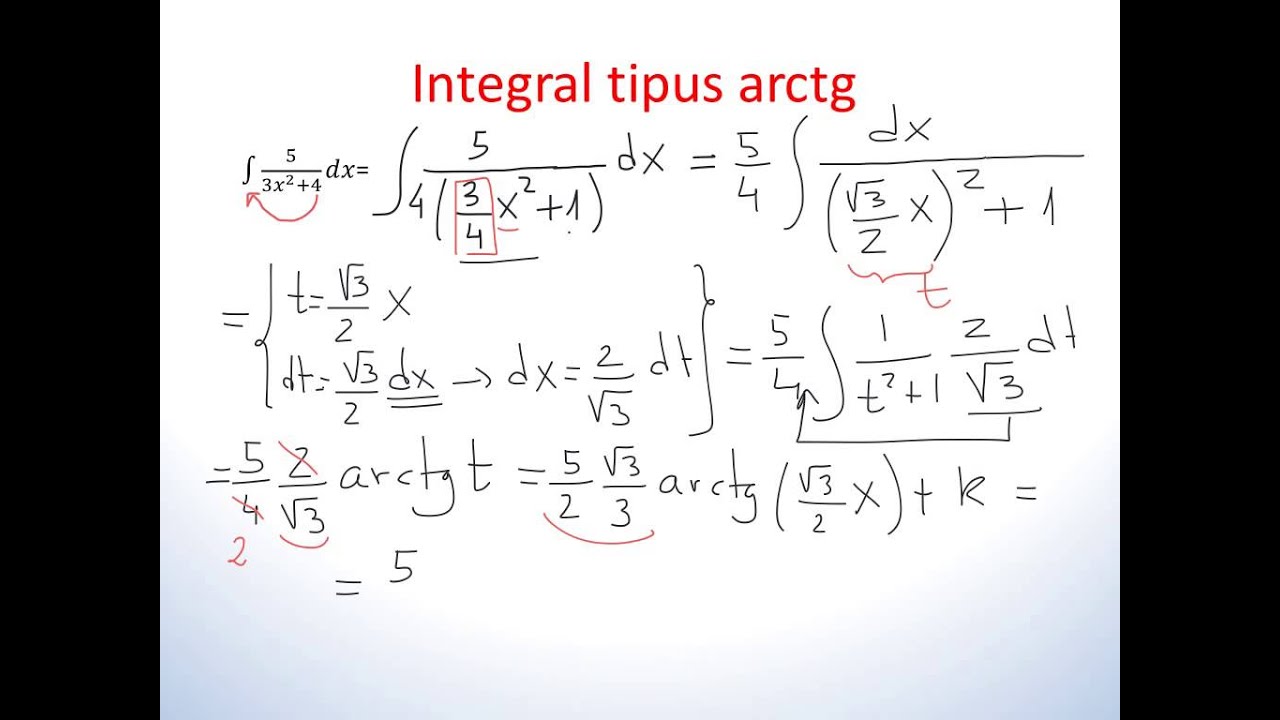 Integrals de funcions racionals relacionades amb arctg de Josep Mulet