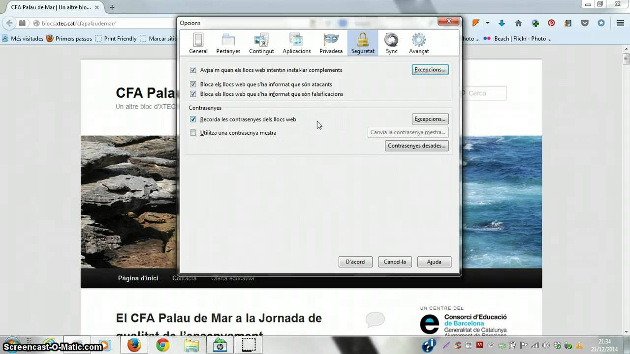 Configuració dels nivells de seguretat del Mozilla Firefox de Joan Padrós Rodríguez