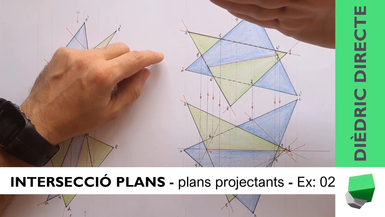 Dièdric directe - Intersecció de plans triangulars - Exercici 02 de Josep Dibuix Tècnic IDC