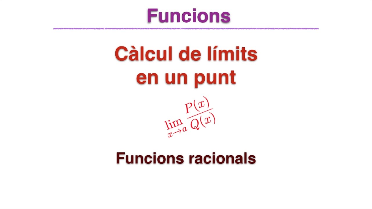 Límits de funcions racionals en un punt de Josep Mulet