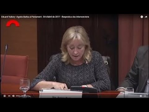 Eduard Vallory i Agnès Barba al Parlament - 04 d'abril de 2017 - Resposta a les intervencions de Fundació Bofill