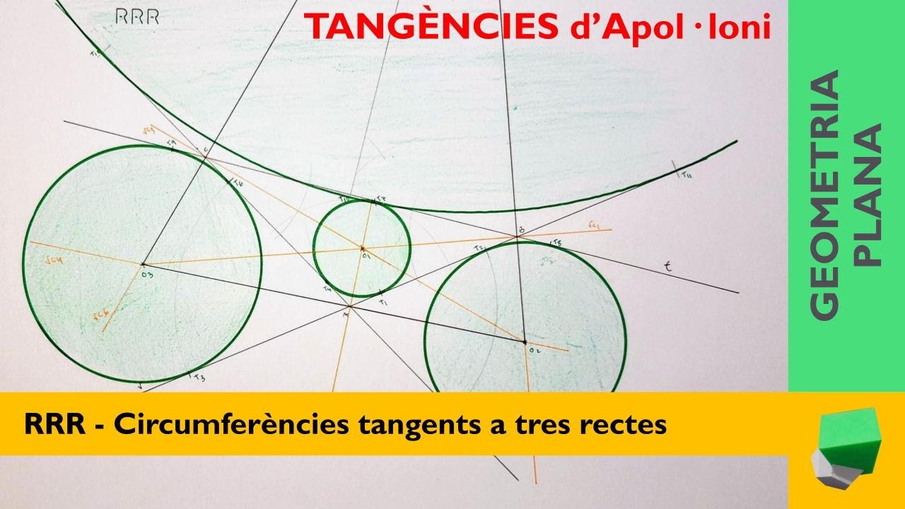 RRR - Circumferències tangents a tres rectes - Problemes d'Apol·loni - Tangències - Geometria plana de Josep Dibuix Tècnic IDC