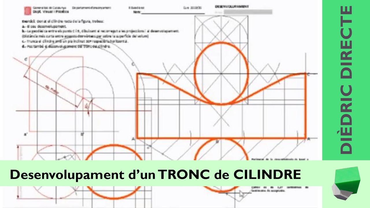Dièdric directe - Desenvolupament d'un tronc de cilindre - AutoCAD de Josep Dibuix Tècnic IDC