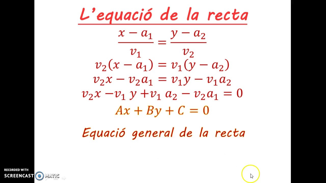 L'equació de la recta (versió extensa) de Ricard Agudo Molano