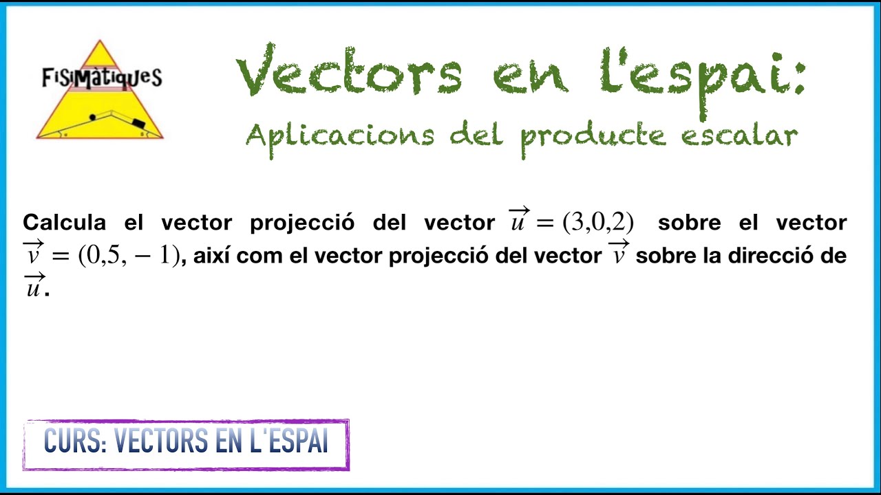 10.6. CURS VECTORS EN L'ESPAI. Aplicacions del producte escalar (Exercici 6) de Fisimatiques