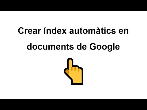 Crear índex automàtics en documents de Google de Xavier Batiste