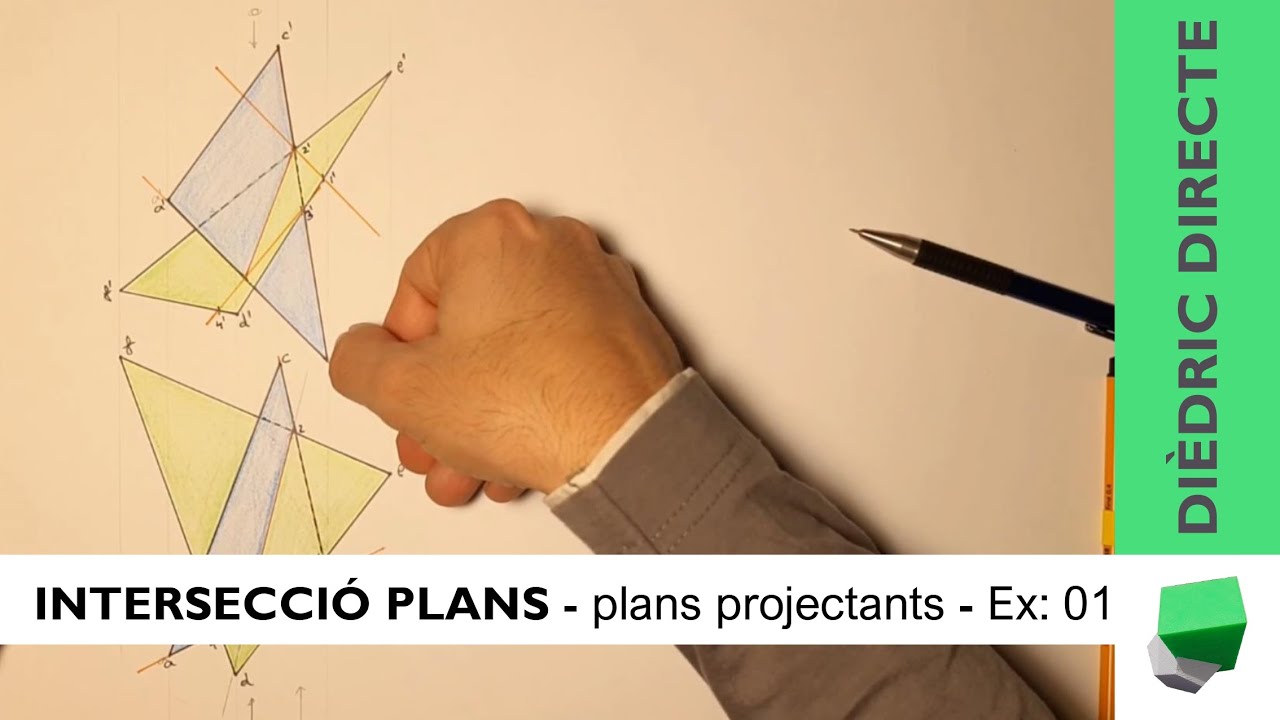 Dièdric directe - Intersecció de plans triangulars - Exercici 01 de Josep Dibuix Tècnic IDC