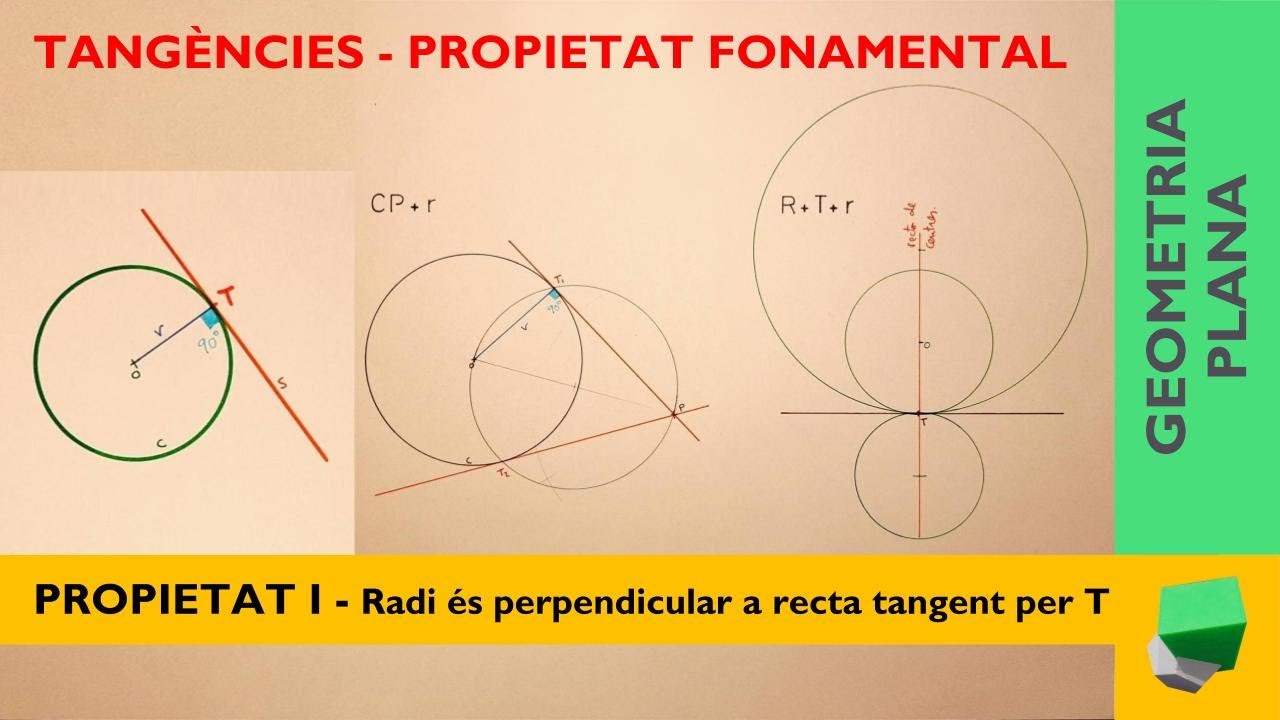 Tangències - 1a PROPIETAT - Propietat fonamental entre circumferència i recta tangent de Josep Dibuix Tècnic IDC