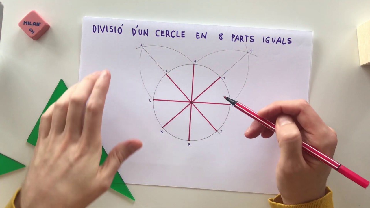 Divisió d'un cercle en 8 parts iguals de Manuel Rivas Zaballos