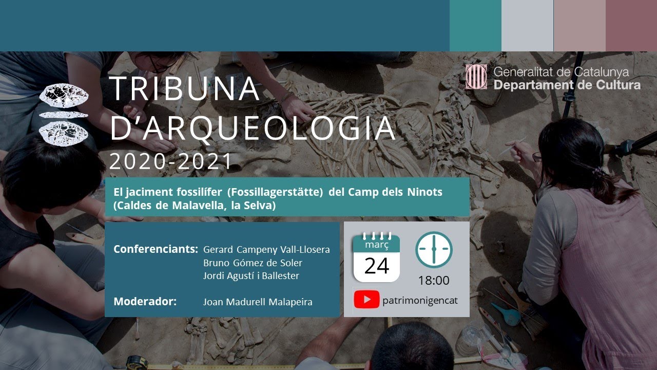 Tribuna d'Arqueologia 2020/2021 - El jaciment fossilífer (Fossillagerstätte) del Camp dels Ninots de patrimonigencat