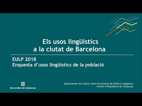 Presentació dels resultats de l’Enquesta d’usos lingüístics de la població 2018 a Barcelona. de Llengua catalana
