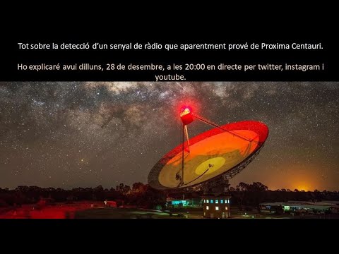 Tot sobre el senyal de ràdio rebut de Proxima Centauri de Joan Anton Català